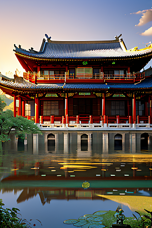 古色古香的中国宫殿建筑