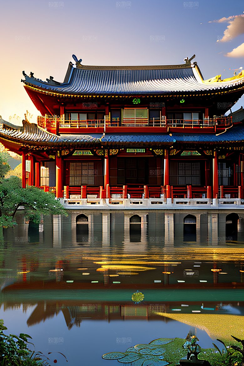 古色古香的中国宫殿建筑