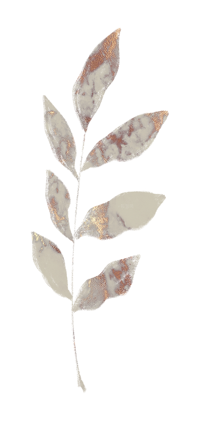 中式传统鱼花草贴图插画