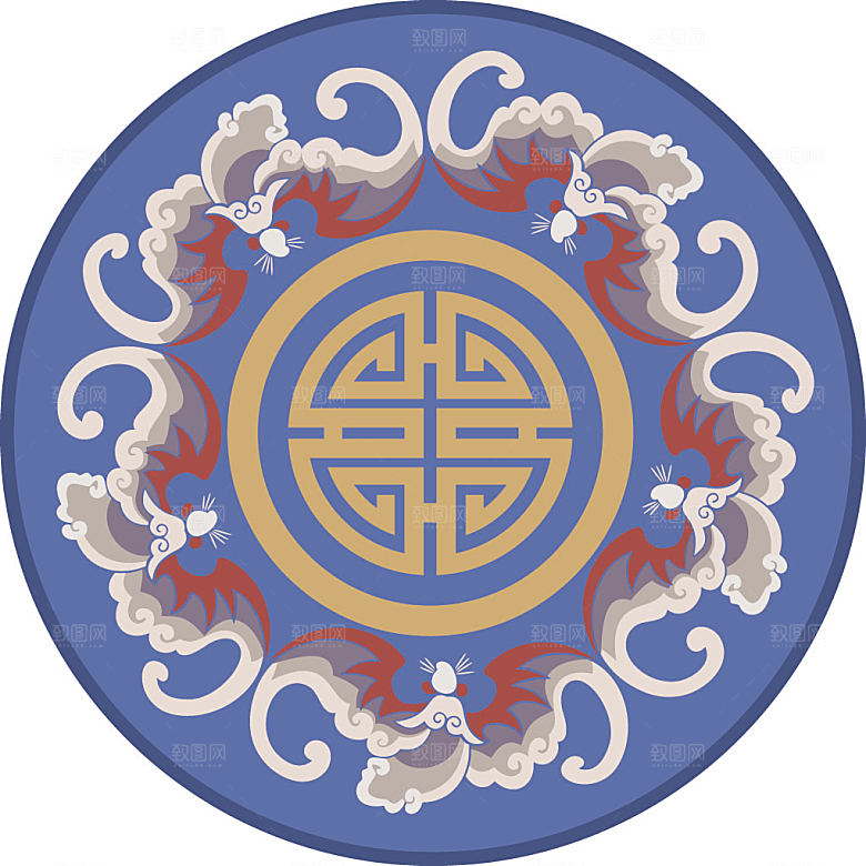 中式传统古典刺绣图案素材
