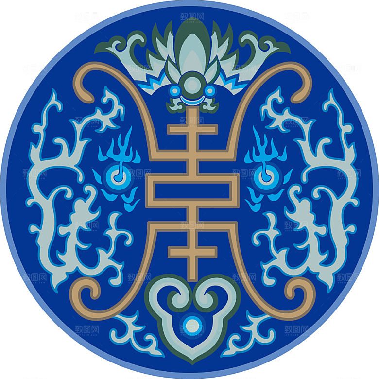 中式传统古典刺绣图案素材