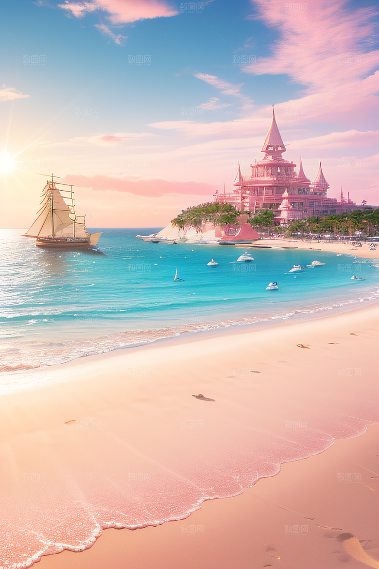 明亮而真实的海景
