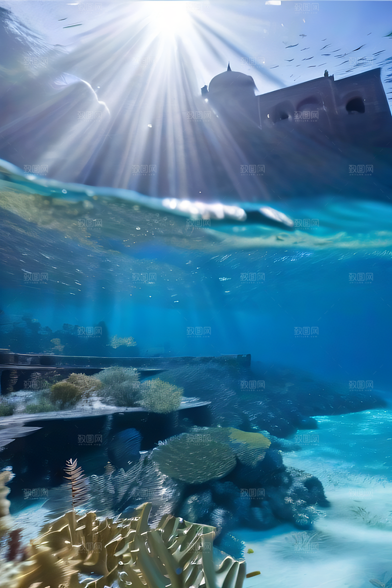 奇幻海底之旅超逼真渲染下的泰姬陵