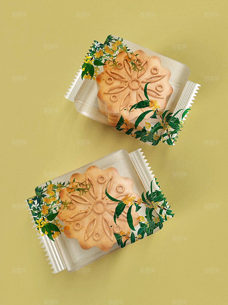中国风中秋月饼礼盒包装样机