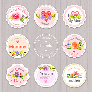 母亲节节日文字设计标签