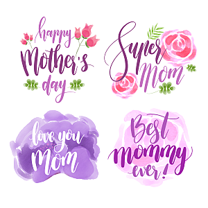 母亲节节日文字设计标签