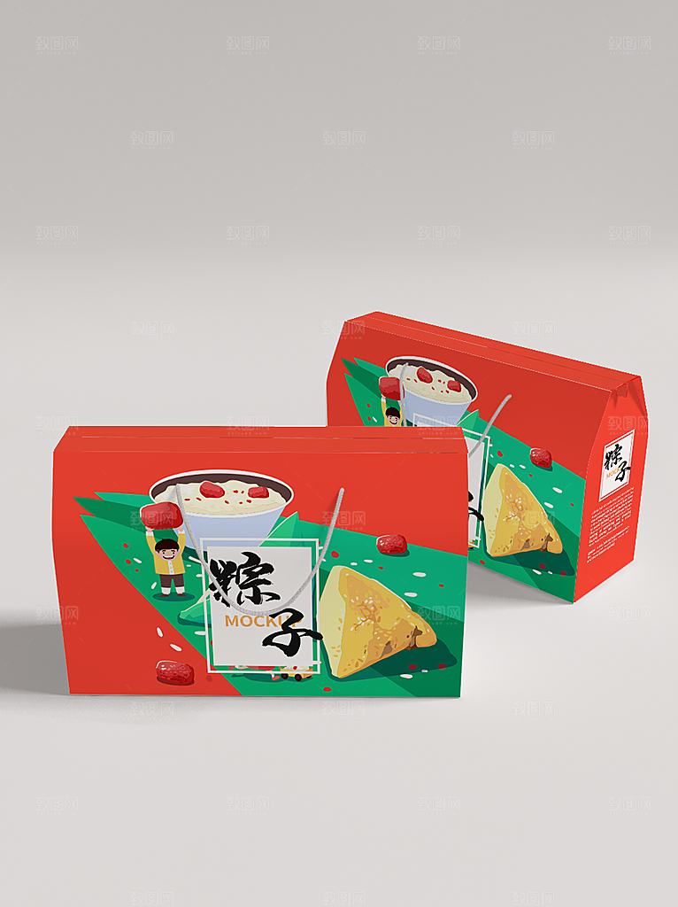 简约大气质感包装盒卡扣箱包装贴图