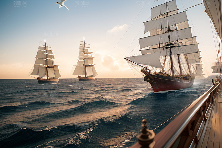 海上帆船的浪漫之旅