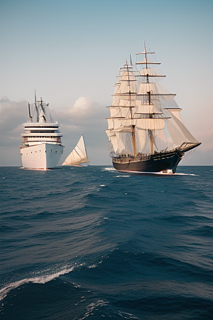 海上帆船的浪漫之旅