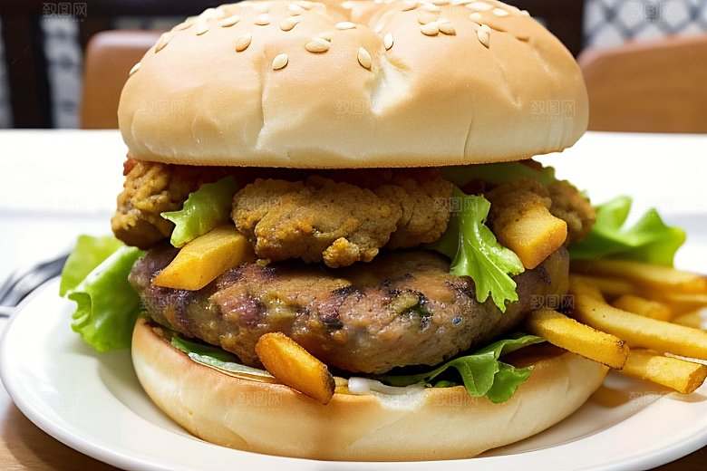 满足味蕾汉堡薯条的美食享受