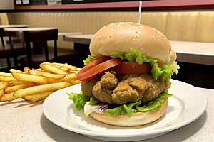 满足味蕾汉堡薯条的美食享受