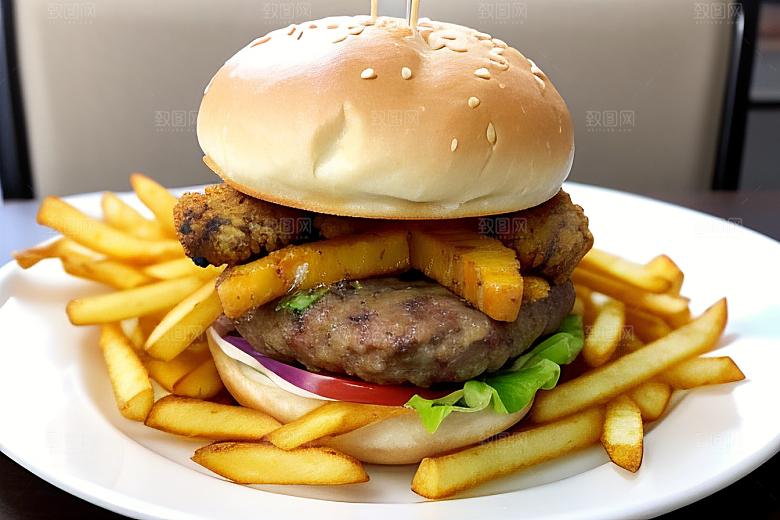 满足味蕾汉堡薯条的美食享受
