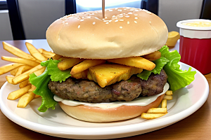 满足味蕾汉堡薯条的美食享受