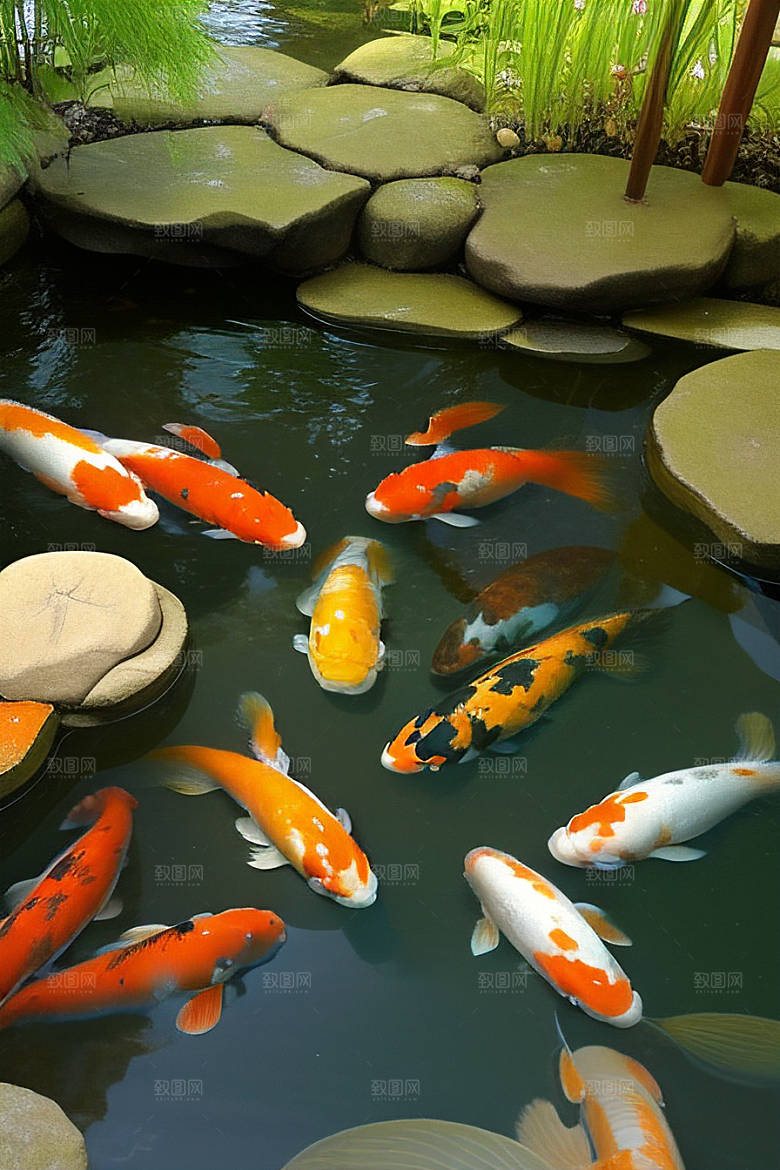 美丽的好运锦鲤迎接幸福的吉祥之兆
