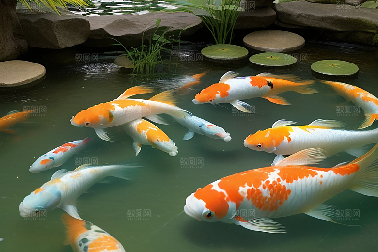 美丽的好运锦鲤迎接幸福的吉祥之兆