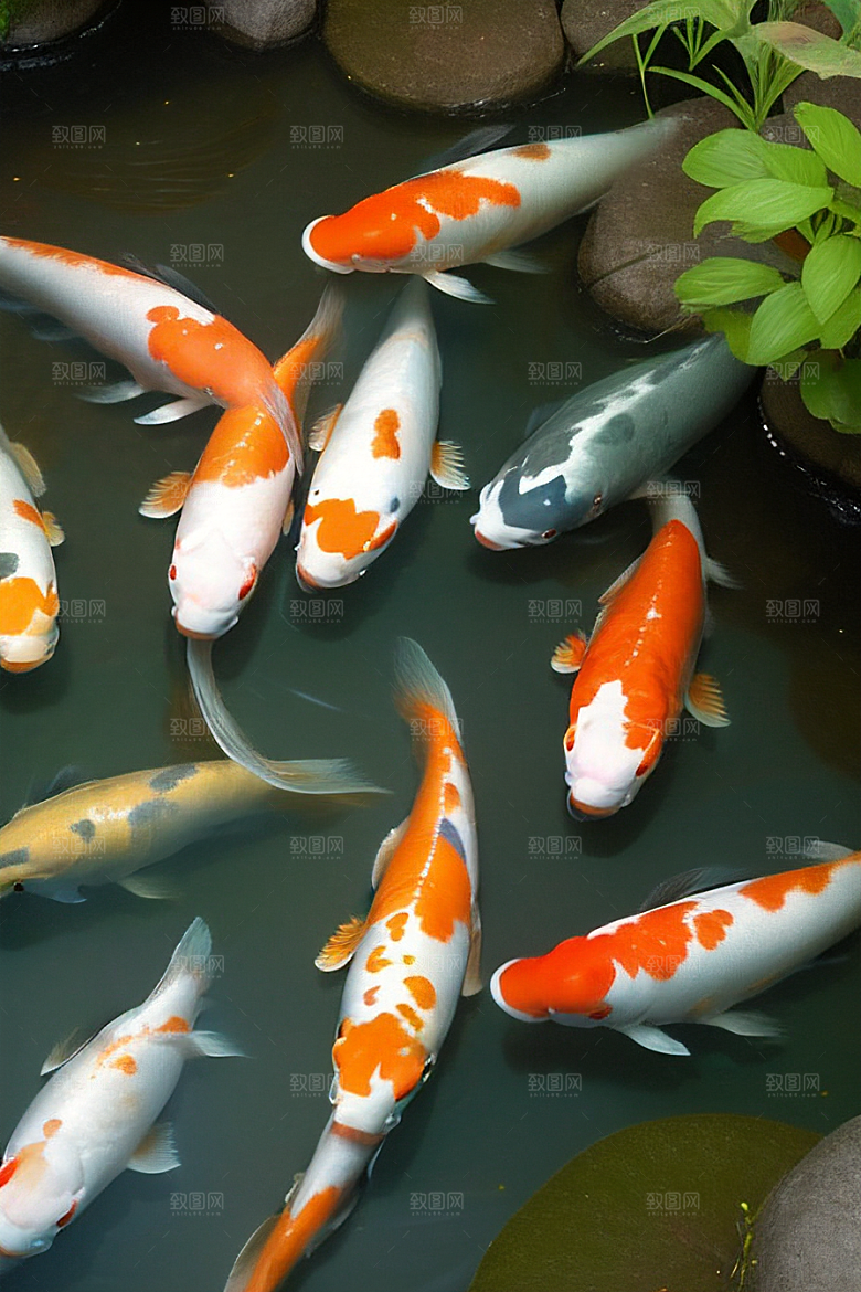 美丽的好运锦鲤迎接幸福的吉祥之兆