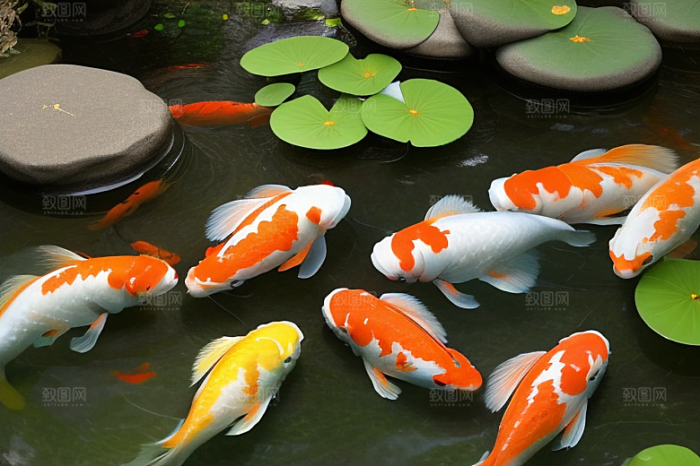 美丽的好运锦鲤迎接幸福的吉祥之兆