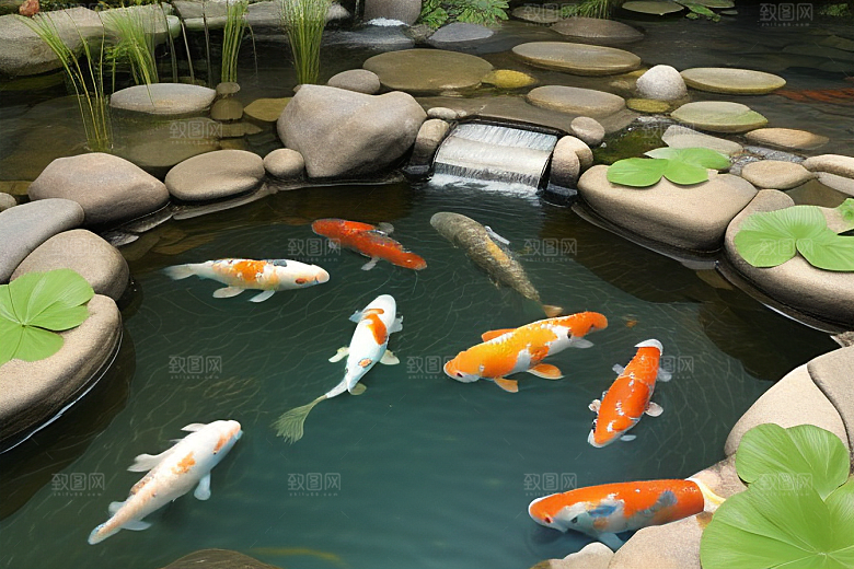 美丽的好运锦鲤迎接幸福的吉祥之兆