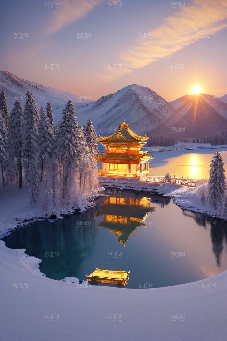 超广角全景尽览绚丽冰湖全貌
