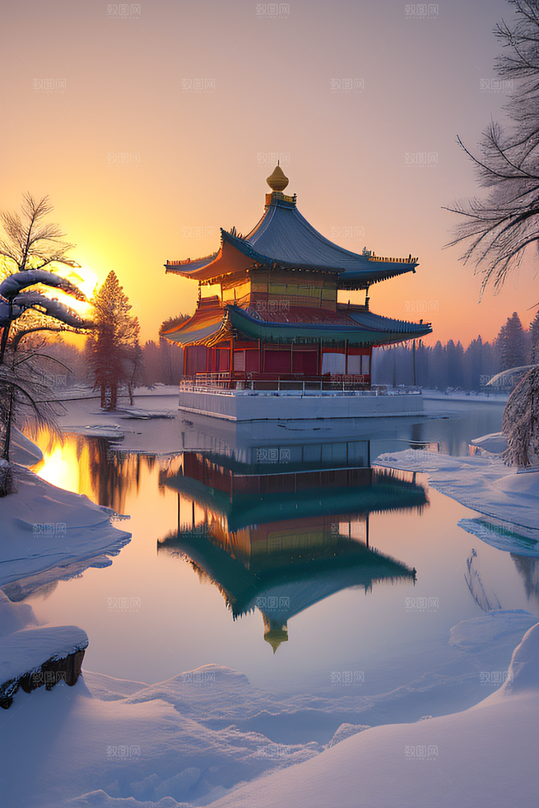 超广角全景尽览绚丽冰湖全貌