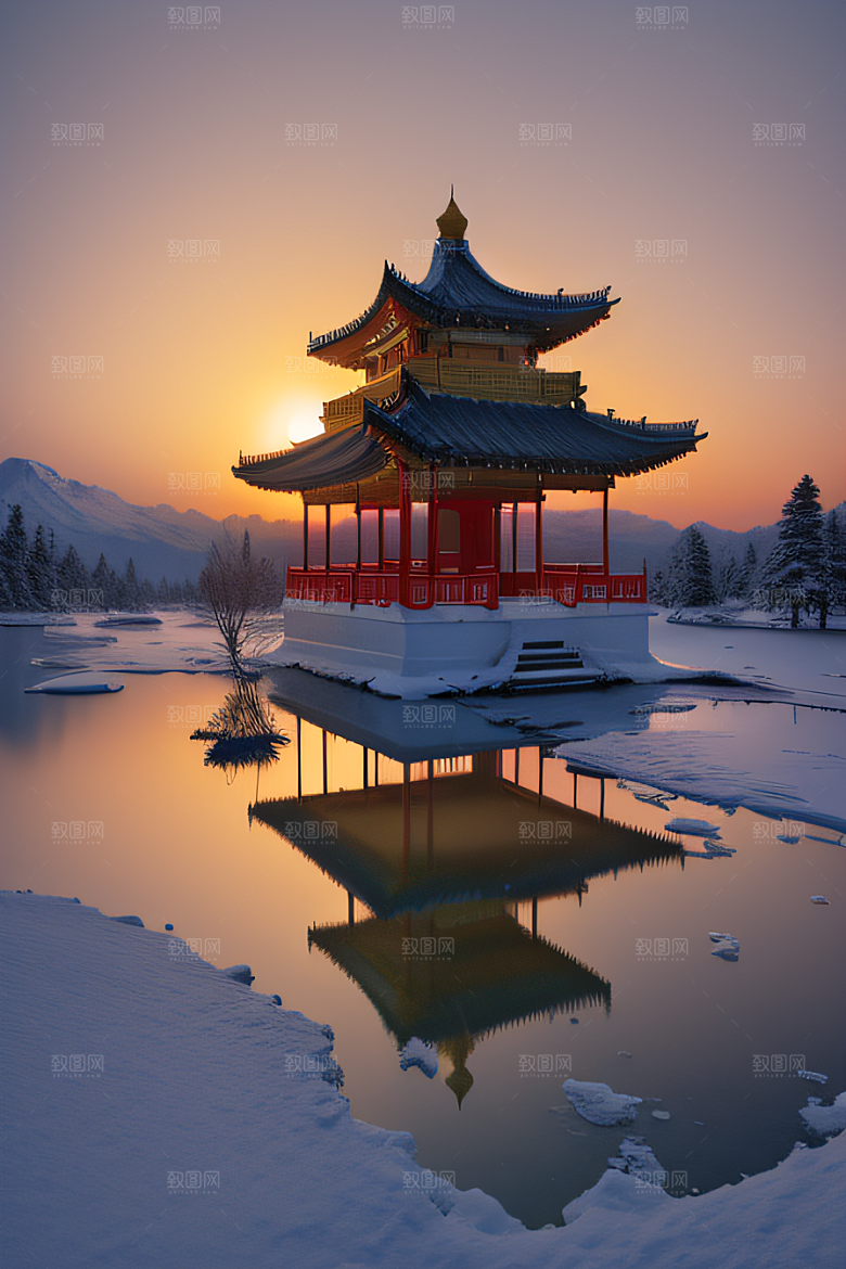 超广角全景尽览绚丽冰湖全貌