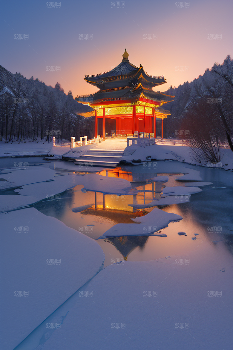 超广角全景尽览绚丽冰湖全貌