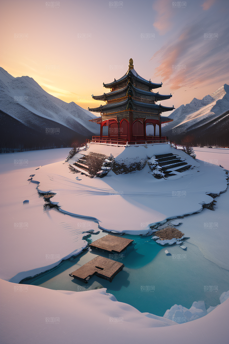 美不胜收晨曦绘就的神秘仙宫