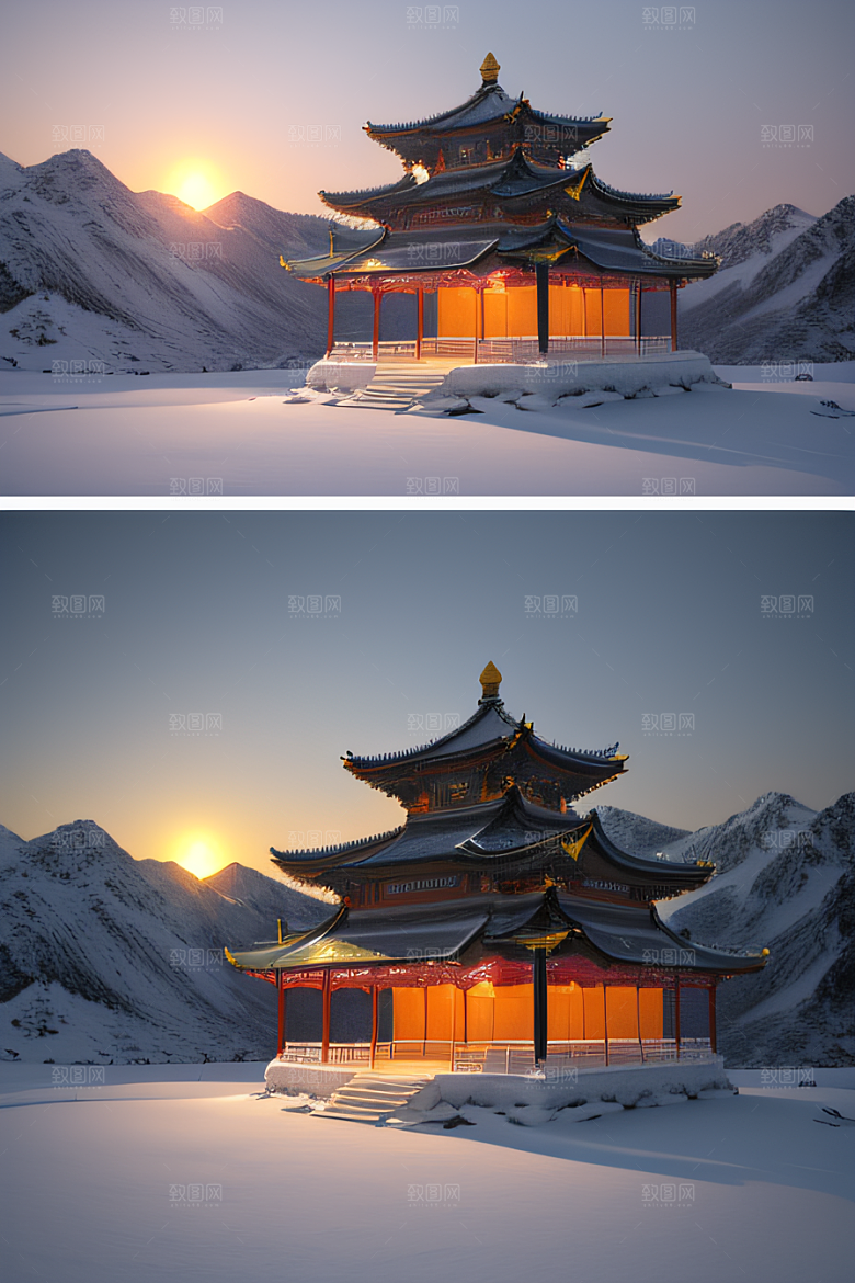美不胜收晨曦绘就的神秘仙宫