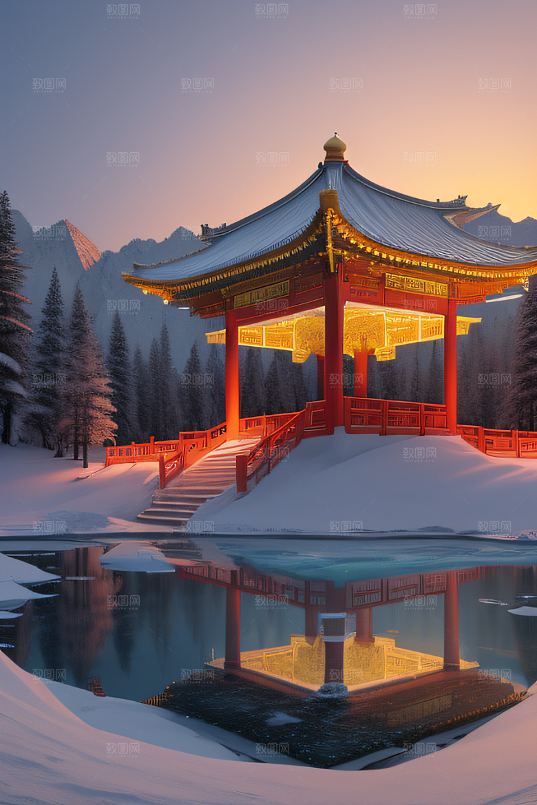 超广角全景尽览绚丽冰湖全貌