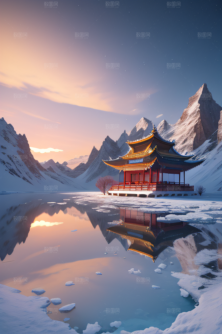 超广角全景尽览绚丽冰湖全貌