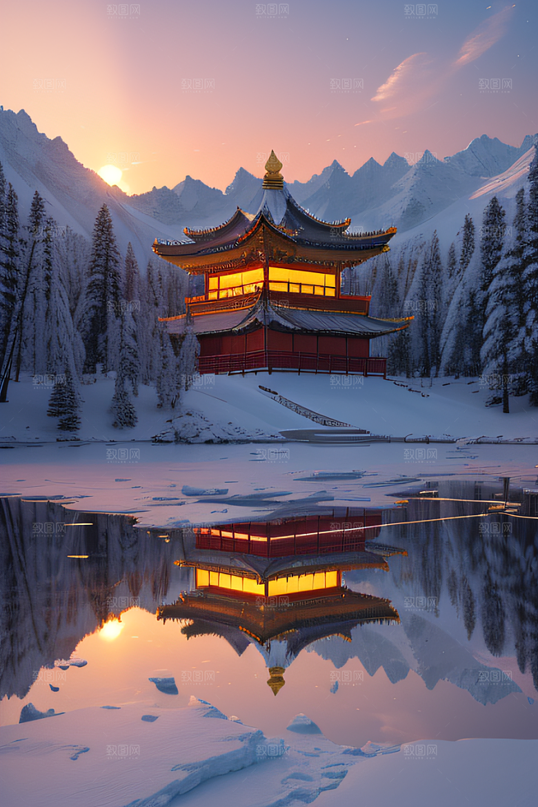 超广角全景尽览绚丽冰湖全貌