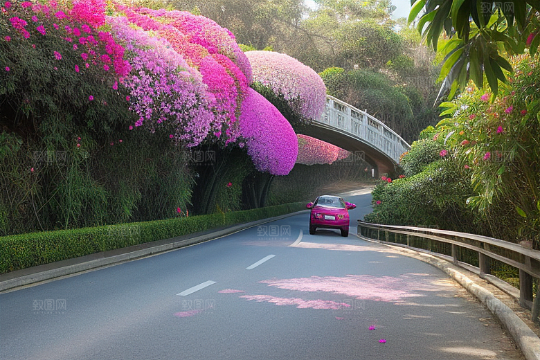 盛夏花海厦门环岛路的绚丽三角梅