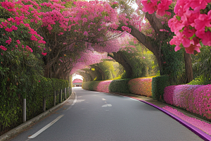 盛夏花海厦门环岛路的绚丽三角梅