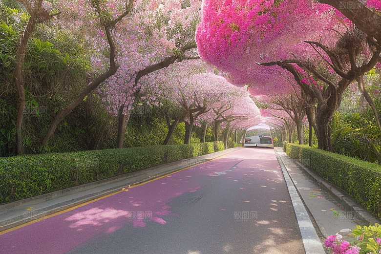 盛夏花海厦门环岛路的绚丽三角梅