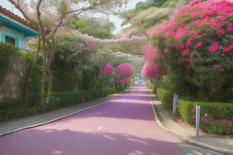 盛夏花海厦门环岛路的绚丽三角梅