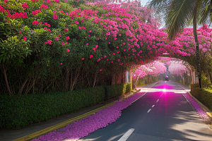 盛夏花海厦门环岛路的绚丽三角梅