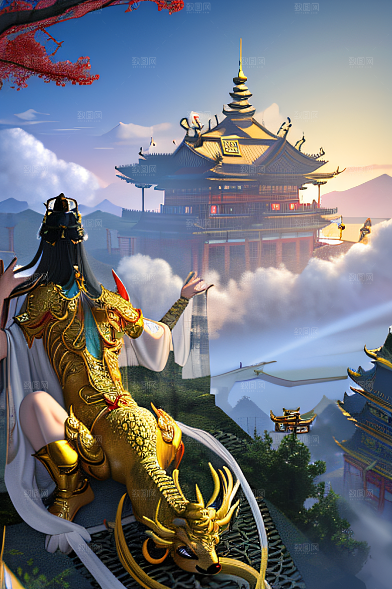 超现实画面神话传说中的梦幻之地