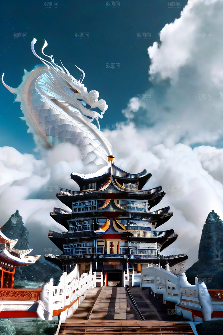 神话传说中的天宫梦幻般的画面