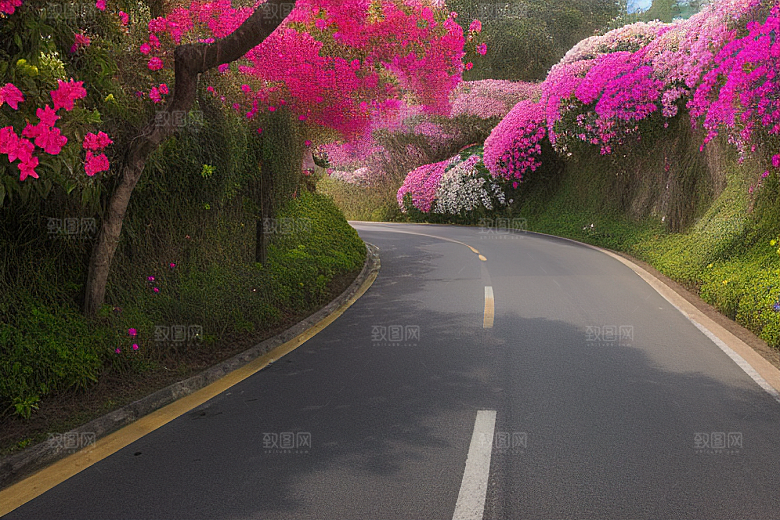 盛夏花海厦门环岛路的绚丽三角梅
