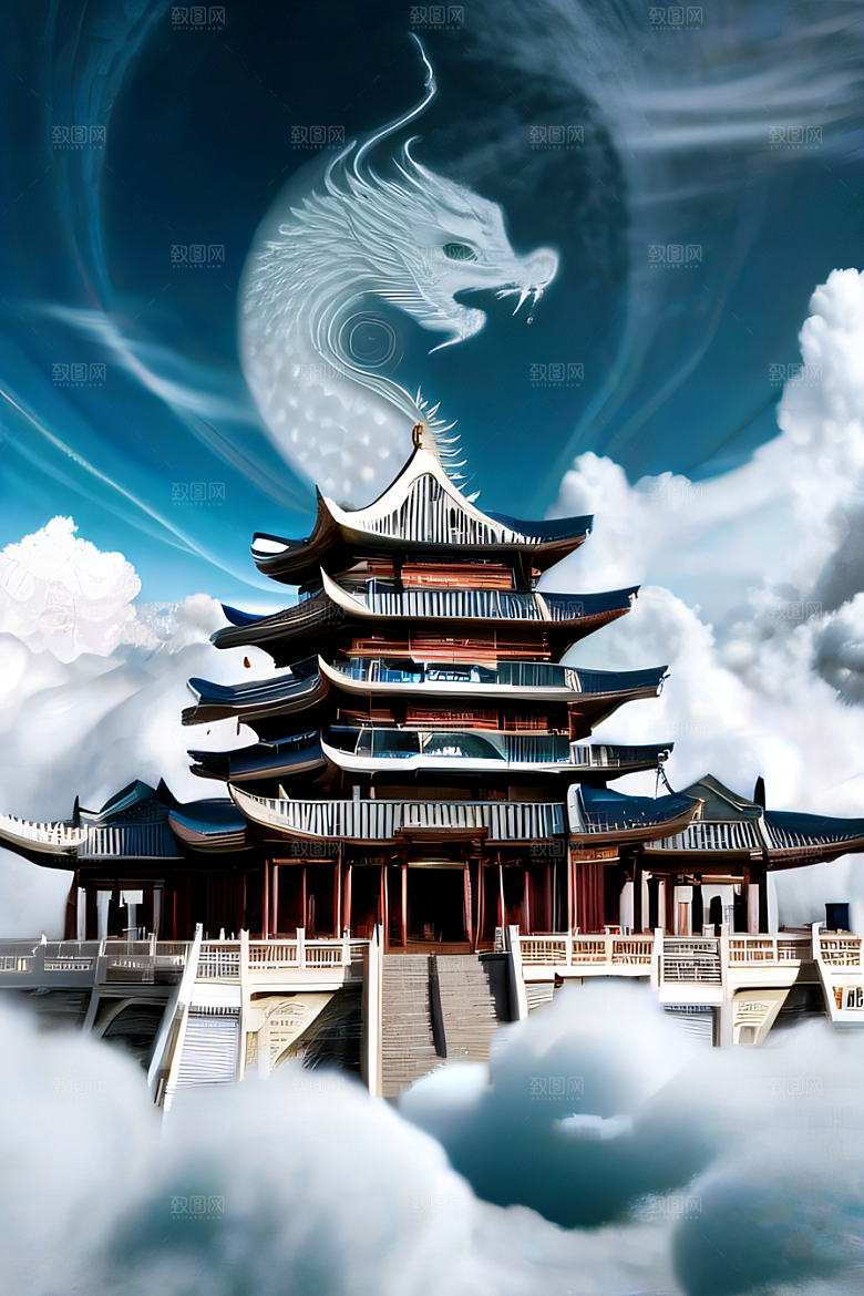 神话传说中的天宫梦幻般的画面
