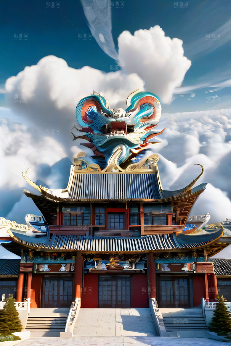神话传说中的天宫梦幻般的画面