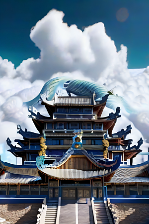 神话传说中的天宫梦幻般的画面