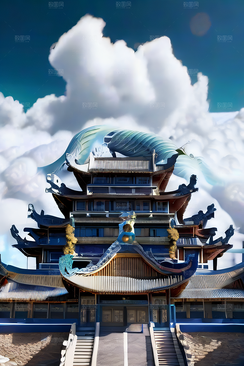 神话传说中的天宫梦幻般的画面