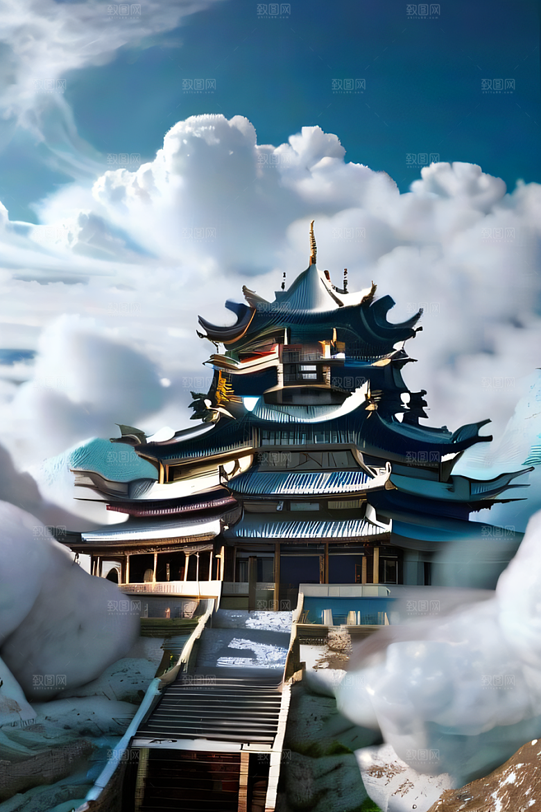 神话传说中的天宫梦幻般的画面