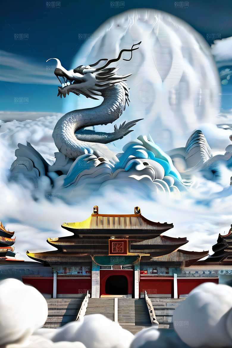 神话传说中的天宫梦幻般的画面