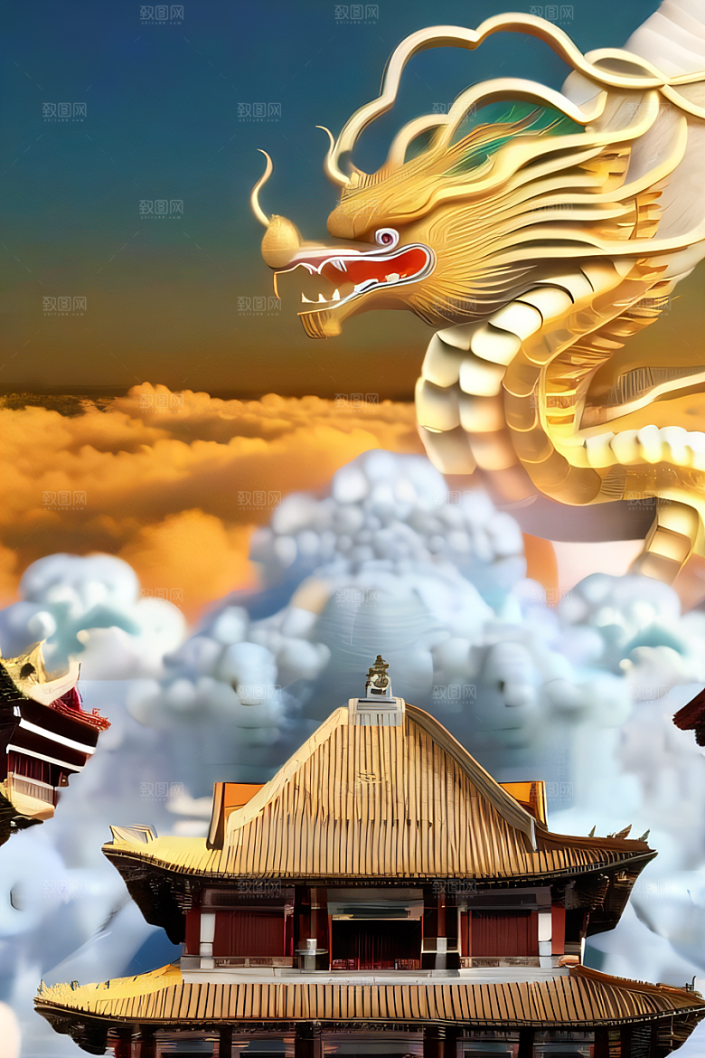 神话传说中的天宫梦幻般的画面