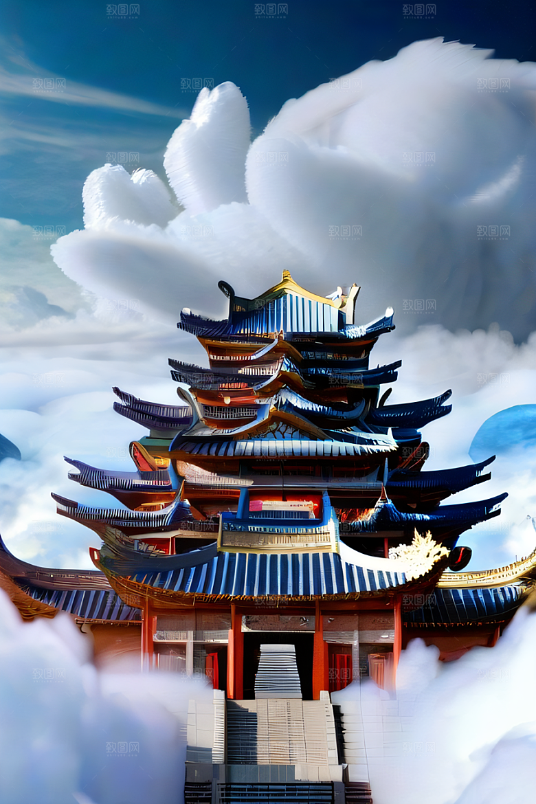 神话传说中的天宫梦幻般的画面
