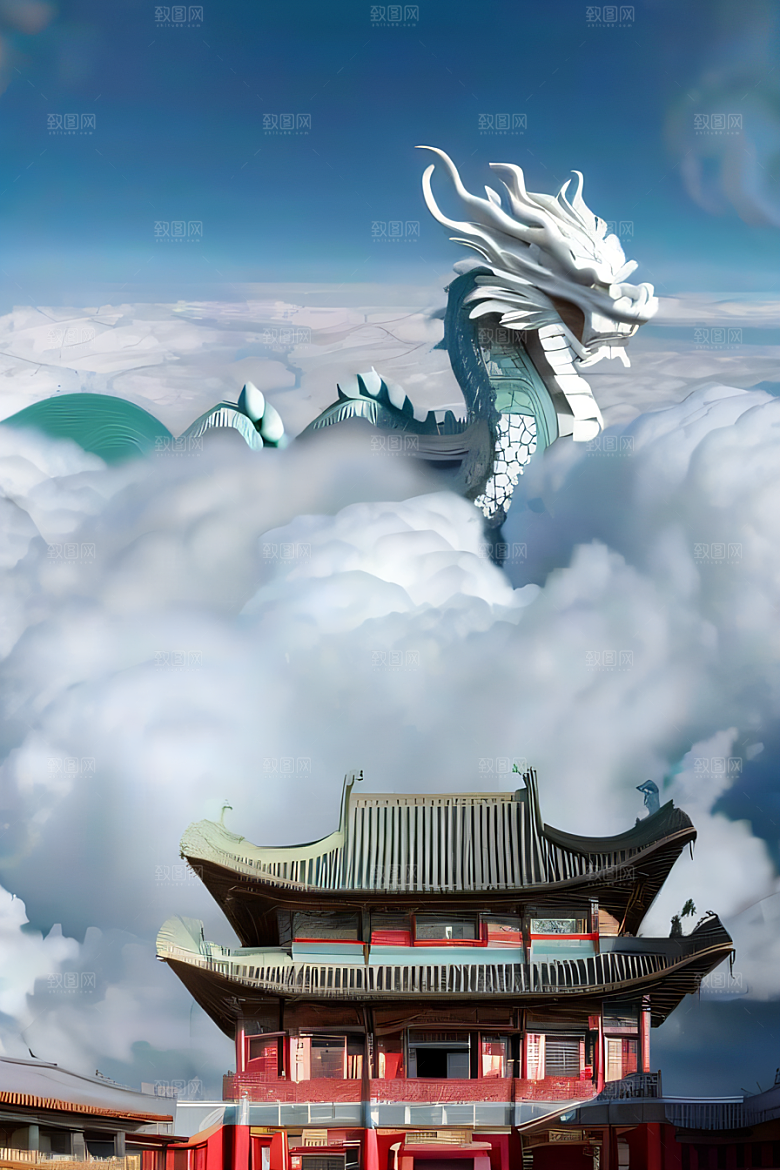 神话传说中的天宫梦幻般的画面
