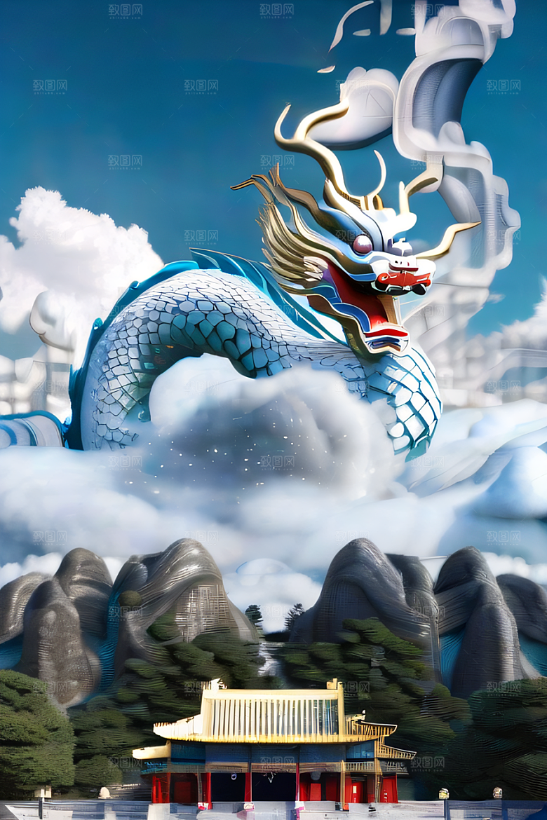 神话传说中的天宫梦幻般的画面