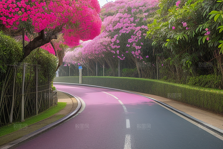 盛夏花海厦门环岛路的绚丽三角梅